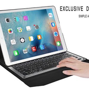 IVSO Apple iPad Pro 12.9-Inch Aluminum Bluetooth Keyboard Portfolio Case - ALUMINUM Bluetooth Keyboard Stand Case / Cover for Apple iPad Pro 12.9-Inch Tablet(White)