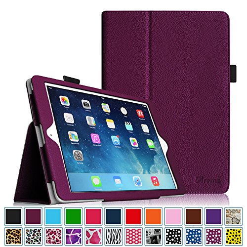 Fintie iPad Air Case - Slim Fit Premium Vegan Leather Folio Case with Smart Cover Auto Sleep / Wake Feature for Apple iPad Air (iPad 5th Generation) 2013 Model, Purple