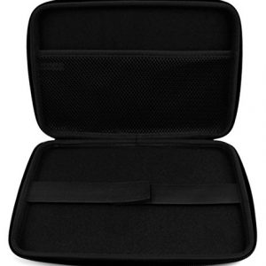 Black Rigid Protective Armoured Case with Netted Interior Pocket and Elasticated Strap for the Linx Vision 8 inch Tablet (without Xbox Controller attached) - by DURAGADGET