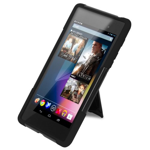 Fosmon Google Nexus 7 II FHD 2nd Gen 2013 (HYBO-V) Detachable Dual Layer Hybrid TPU + PC Protective Case Cover with Stand Function - Fosmon Retail Packaging (Black) Fosmon Google Nexus 7 II FHD 2nd Gen 2013 (HYBO-V) Detachable Dual Layer Hybrid TPU + PC Protective Case Cover with Stand Function - Fosmon Retail Packaging (Black)