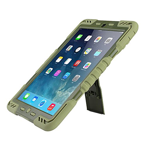 Multi Function Silicone Waterproof Shockproof Dustproof Rugged Apple iPad Air Case Cover with adjustable stand (New 2nd Gen Model) for Apple iPad Air/iPad 5 Color Army Green Multi Function Silicone Waterproof Shockproof Dustproof Rugged Apple iPad Air Case Cover with adjustable stand (New 2nd Gen Model) for Apple iPad Air/iPad 5 Color Army Green