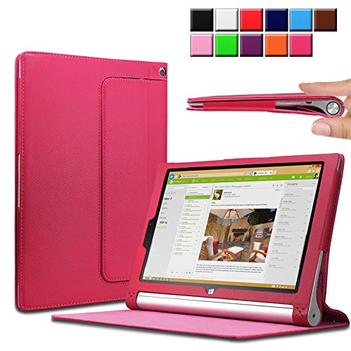 Infiland Lenovo Yoga Tablet 2 10.1 Case Cover- Folio PU Leather Slim Stand Case Cover for Lenovo Yoga Tablet 2 10.1-Inch Android and Windows Version (with Auto Sleep / Wake Feature)(Magenta) Infiland Lenovo Yoga Tablet 2 10.1 Case Cover- Folio PU Leather Slim Stand Case Cover for Lenovo Yoga Tablet 2 10.1-Inch Android and Windows Version (with Auto Sleep / Wake Feature)(Magenta)