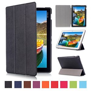 Asus Zenpad 10.0 Case , SHANGRUN Slim Lightweight Leather Folio Magnetic Smart Case Cover [Kickstand] Flip Auto Sleep / Wake Feature for Asus Zenpad 10.0 (Z300C/Z300CG/Z300CL) Black