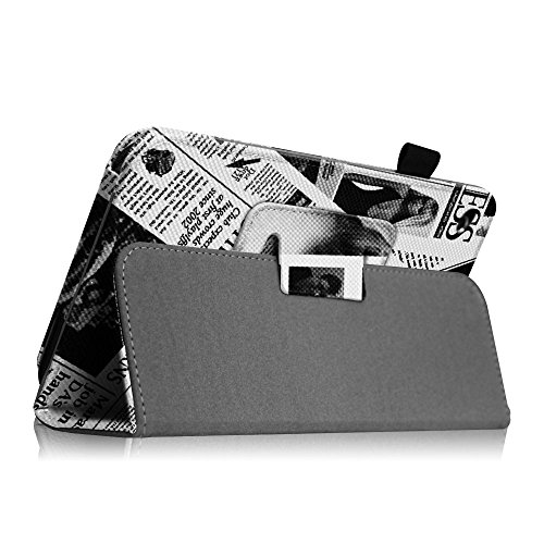Linx EM-I8270 7 inch Tablet Case - Fintie Premium Vegan Leather Folio Stand Cover with Stylus Loop for Linx 7-inch Windows 8 Tablet, Newspaper Linx EM-I8270 7 inch Tablet Case - Fintie Premium Vegan Leather Folio Stand Cover with Stylus Loop for Linx 7-inch Windows 8 Tablet, Newspaper