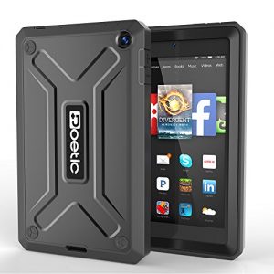 Fire HD 6 Case - Poetic Amazon Fire HD 6 Case [REVOLUTION Series] - Rugged Hybrid Case with Built-in Screen Protector for Amazon Kindle Fire HD 6 (2014) Black (3-Year Manufacturer Warranty from Poetic)