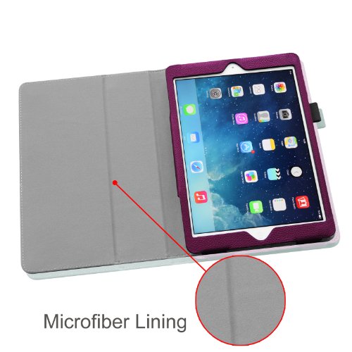 Fintie iPad Air Case - Slim Fit Premium Vegan Leather Folio Case with Smart Cover Auto Sleep / Wake Feature for Apple iPad Air (iPad 5th Generation) 2013 Model, Purple Fintie iPad Air Case - Slim Fit Premium Vegan Leather Folio Case with Smart Cover Auto Sleep / Wake Feature for Apple iPad Air (iPad 5th Generation) 2013 Model, Purple