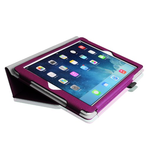 Fintie iPad Air Case - Slim Fit Premium Vegan Leather Folio Case with Smart Cover Auto Sleep / Wake Feature for Apple iPad Air (iPad 5th Generation) 2013 Model, Purple Fintie iPad Air Case - Slim Fit Premium Vegan Leather Folio Case with Smart Cover Auto Sleep / Wake Feature for Apple iPad Air (iPad 5th Generation) 2013 Model, Purple