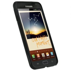 iGadgitz Dual Tone Black Durable Crystal Gel Skin (Thermoplastic Polyurethane TPU) Case Cover for Samsung Galaxy Note N7000 Android Smartphone Mobile Phone + Screen Protector