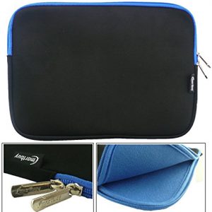 Emartbuy Water Resistant Neoprene Soft Zip Case Cover Sleeve for 10.1-Inch Lenovo Ideapad Miix 300 Tablet - Black/Blue