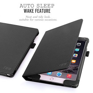 iPad Air 2 Case, iPad Air 2 Cover, Fyy® [Luxurious Protection] Premium PU Leather Case Smart Auto Wake/Sleep Cover with Velcro Hand Strap, Card Slots, Pocket for iPad Air 2 Black