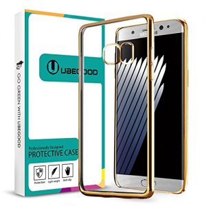 Samsung Galaxy Note 7 Bumper Case , Ubegood Ultra-Thin [Drop Protection]Shock Resistant [Metal Electroplating Technology] Soft Gel TPU Bumper Case for Samsung Galaxy Note 7 Case cover - Gold