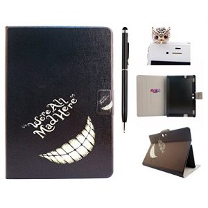 Amazon Kindle Fire HDX8.9 Case, Amazon Kindle Fire HDX8.9 Cover, Amazon Kindle Fire HDX8.9 Folio Flip Case, Leather Case for Amazon Kindle Fire HDX8.9 - Felfy Colorful Painting Pattern Fashion Stylish White Teeth Black Design Ultra Thin Flip PU Leather Protective Stand Case Cover [Card Slot Case] [Magnetic Closure] for Amazon Kindle Fire HDX8.9, 1x Diamond Owl Dust Plug +1x Black Stylus