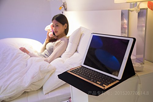 IVSO Apple iPad Pro 12.9-Inch Aluminum Bluetooth Keyboard Portfolio Case - ALUMINUM Bluetooth Keyboard Stand Case / Cover for Apple iPad Pro 12.9-Inch Tablet(Gold) IVSO Apple iPad Pro 12.9-Inch Aluminum Bluetooth Keyboard Portfolio Case - ALUMINUM Bluetooth Keyboard Stand Case / Cover for Apple iPad Pro 12.9-Inch Tablet(Gold)