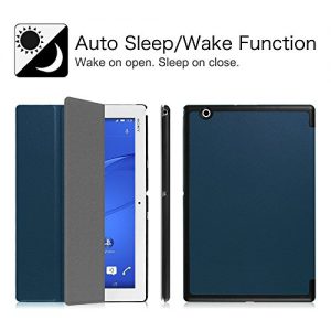 Fintie Sony Xperia Z4 Case - PU Leather Slim Fit SmartShell Stand Cover with Auto Wake / Sleep for Sony Xperia Z4 10.1 -Inch 2015 Android 5.0 Tablet-PC, Navy