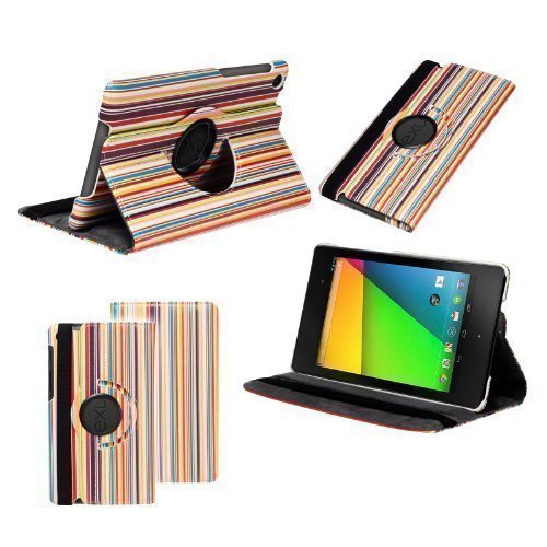 Neotechs® Vintage Multi Coloured Stripes Rotating Leather 360° Stand Case Cover for 2013 Google Nexus 7 II 2Gen 2nd Gen Neotechs® Vintage Multi Coloured Stripes Rotating Leather 360° Stand Case Cover for 2013 Google Nexus 7 II 2Gen 2nd Gen