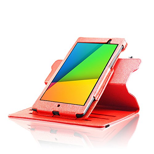 ForeFront Cases® New Google Nexus 7 FHD Rotating Leather Case Cover / Stand For Google Nexus 7 FHD Tablet (7-Inch, 16GB, Black) by ASUS (2013) with Magnetic Auto Sleep Wake Function - RED ForeFront Cases® New Google Nexus 7 FHD Rotating Leather Case Cover / Stand For Google Nexus 7 FHD Tablet (7-Inch, 16GB, Black) by ASUS (2013) with Magnetic Auto Sleep Wake Function - RED