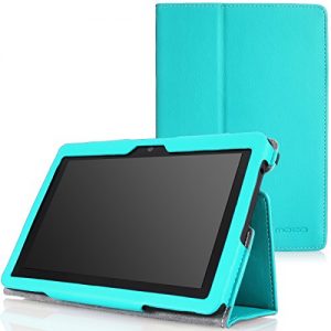 MoKo Amazon Kindle Fire HDX 7" 2013 Case - Slim Folding Case for Fire HDX 7.0 Inch 3rd Generation Tablet, Light Blue (With Smart Cover Auto Wake / Sleep Feature)