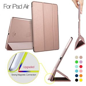 iPad Air Case, ESR® iPad Air Smart Case Cover Synthetic Leather Trifold and Translucent Frosted Back Magnetic Cover with Auto Wake & Sleep Function [Ultra Slim] [Light Weight] for Apple iPad Air / iPad 5 Case (Rose Gold)