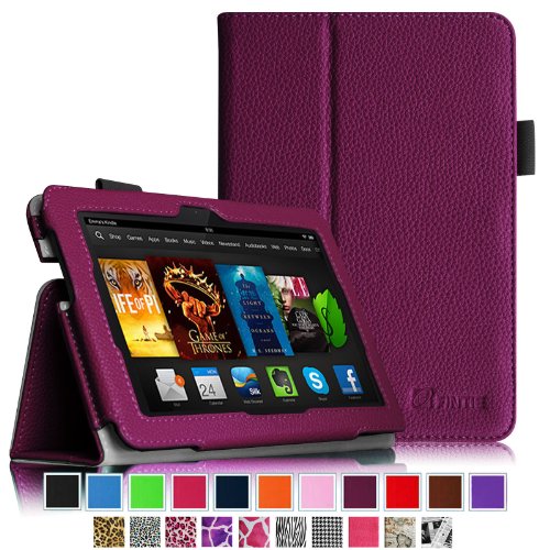 Fintie Amazon Kindle Fire HDX 7 Folio Case - Slim Fit Folio Premium Vegan Leather Stand Cover with Auto Sleep/Wake for Kindle Fire HDX 7" (3rd generation - 2013 release), Purple Fintie Amazon Kindle Fire HDX 7 Folio Case - Slim Fit Folio Premium Vegan Leather Stand Cover with Auto Sleep/Wake for Kindle Fire HDX 7" (3rd generation - 2013 release), Purple