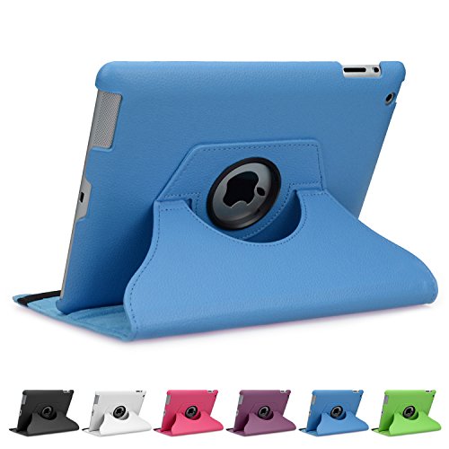 doupi ® 360° Smart Flip Cover for Apple iPad 2 3 4 Deluxe Leatherette Protective Case Sleep / Wake Function 360 Degree Rotatable Stand Screen Protector Blue doupi ® 360° Smart Flip Cover for Apple iPad 2 3 4 Deluxe Leatherette Protective Case Sleep / Wake Function 360 Degree Rotatable Stand Screen Protector Blue