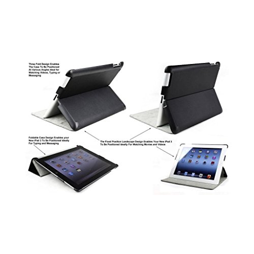 Forefront Cases Luxury Leather Case Cover/Stand with Magnetic Auto Sleep Wake Function for iPad 3/4 - Black Forefront Cases Luxury Leather Case Cover/Stand with Magnetic Auto Sleep Wake Function for iPad 3/4 - Black