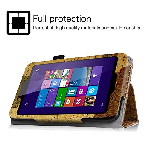 Linx 7 inch Tablet Case - Fintie Premium Vegan Leather Folio Stand Cover with Stylus Loop for Linx 7-inch Windows 8 Tablet, Vintage Map Linx 7 inch Tablet Case - Fintie Premium Vegan Leather Folio Stand Cover with Stylus Loop for Linx 7-inch Windows 8 Tablet, Vintage Map