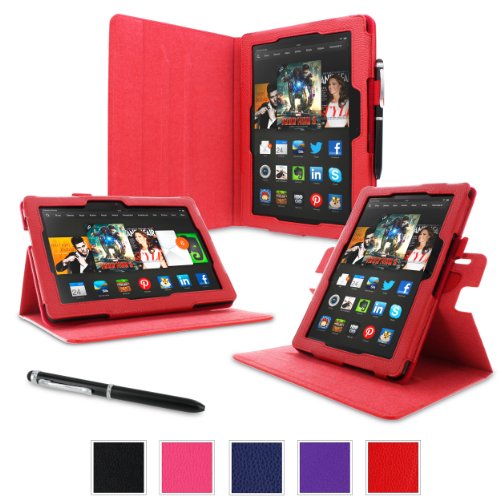 rooCASE Amazon Kindle Fire HDX 8.9 Case - (2014 Current Generation) Dual View Multi Angle Tablet 8.9-Inch 8.9" Stand Cover - RED rooCASE Amazon Kindle Fire HDX 8.9 Case - (2014 Current Generation) Dual View Multi Angle Tablet 8.9-Inch 8.9" Stand Cover - RED