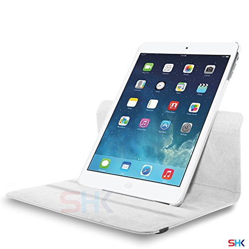 Apple iPad Air 360 Degree Rotating White Smart Premium Leather Flip Wallet Stand Case Cover With Auto Sleep Wake Compatibility Big Touch Stylus Pen Screen Protector & Polishing Cloth + 2 IN 1 RED Dust Stopper SVL6875 BY SHUKAN®, (PLAIN WHITE) Apple iPad Air 360 Degree Rotating White Smart Premium Leather Flip Wallet Stand Case Cover With Auto Sleep Wake Compatibility Big Touch Stylus Pen Screen Protector & Polishing Cloth + 2 IN 1 RED Dust Stopper SVL6875 BY SHUKAN®, (PLAIN WHITE)