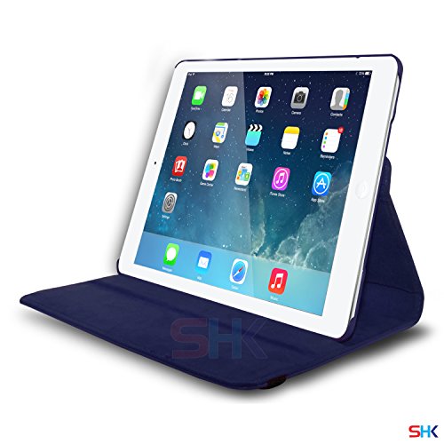 Apple iPad Air 360 Degree Rotating Blue Smart Premium Leather Flip Wallet Stand Case Cover With Auto Sleep Wake Compatibility Screen Protector & Polishing Cloth BY SHUKAN®, (PLAIN BLUE) Apple iPad Air 360 Degree Rotating Blue Smart Premium Leather Flip Wallet Stand Case Cover With Auto Sleep Wake Compatibility Screen Protector & Polishing Cloth BY SHUKAN®, (PLAIN BLUE)