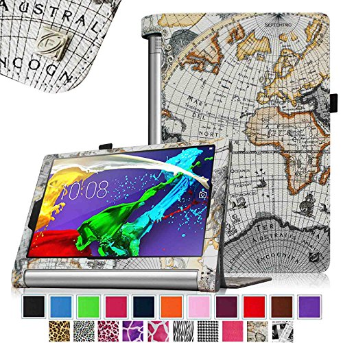 Fintie Lenovo Yoga Tablet 2 10.1 Folio Case Cover with Auto Sleep / Wake Feature (Fit Lenovo Yoga Tablet 2 10.1-Inch Android and Windows Version), Map Fintie Lenovo Yoga Tablet 2 10.1 Folio Case Cover with Auto Sleep / Wake Feature (Fit Lenovo Yoga Tablet 2 10.1-Inch Android and Windows Version), Map