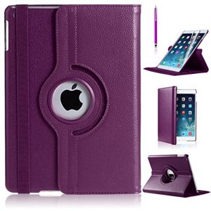 iPro Products Rotating 360 Degree PU Leather Case Cover for iPad 2/3/4 (iPad 2/3/4, PURPLE)