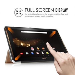 Acer Iconia Tab 10 A3-A40 Case - IVSO Slim Smart Cover Case for Acer Iconia Tab 10 A3-A40 10.1-inch Tablet (Gold)