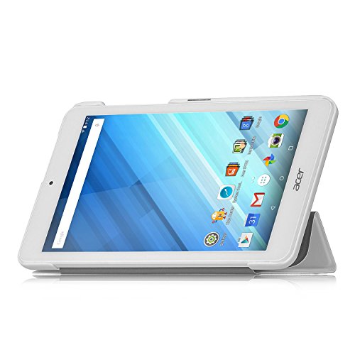 Acer Iconia One 8 B1-850 Case - IVSO Slim Smart Cover Case for Acer Iconia One 8 B1-850 inch Tablet (White) Acer Iconia One 8 B1-850 Case - IVSO Slim Smart Cover Case for Acer Iconia One 8 B1-850 inch Tablet (White)