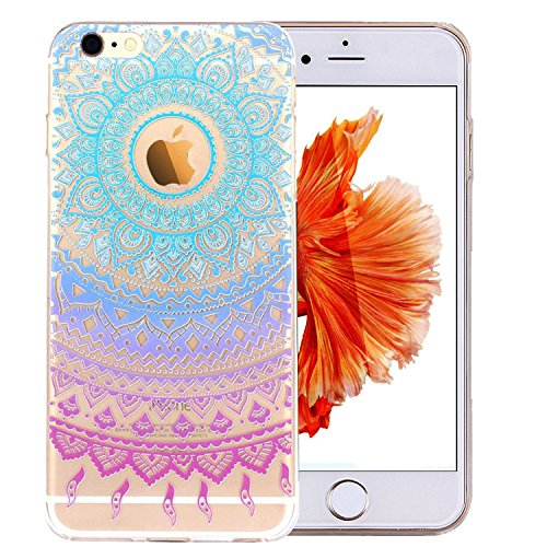 iPhone 6S Case,3H iPhone 6/6S Case HD Pattern Elastic Translucent Silicone Shock-Absorption Soft Gel TPU Bumper Back Cover Skin Protective Case for iPhone 6/6S 4.7 Inch(Blue Purple Tribal Mandala) iPhone 6S Case,3H iPhone 6/6S Case HD Pattern Elastic Translucent Silicone Shock-Absorption Soft Gel TPU Bumper Back Cover Skin Protective Case for iPhone 6/6S 4.7 Inch(Blue Purple Tribal Mandala)