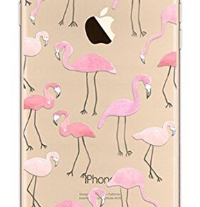 iPhone 6S Case,iPhone 6 /6S TPU Case,Richera iPhone 6 6S [Slim Fit] Clear Soft TPU Gel Rubber [Scratch Resistant] Silicone Protective Case£¬Crystal Clear Bumper Case,Colorful Pattern Design Cute Printing Rubber Transparent Jelly Protective Case for iPhone 6 4.7 Inch + Richera Keyring - Flamingos