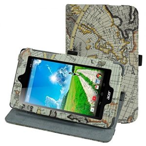 Acer Iconia B1-770 Rotating Case,Mama Mouth 360 Degree Rotary Stand With Cute Lovely Pattern Cover For 7" Acer Iconia B1-770 Android Tablet,Map White