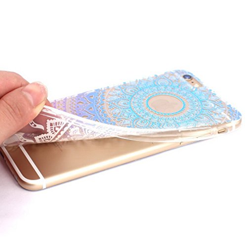 iPhone 6S Case,3H iPhone 6/6S Case HD Pattern Elastic Translucent Silicone Shock-Absorption Soft Gel TPU Bumper Back Cover Skin Protective Case for iPhone 6/6S 4.7 Inch(Blue Purple Tribal Mandala) iPhone 6S Case,3H iPhone 6/6S Case HD Pattern Elastic Translucent Silicone Shock-Absorption Soft Gel TPU Bumper Back Cover Skin Protective Case for iPhone 6/6S 4.7 Inch(Blue Purple Tribal Mandala)