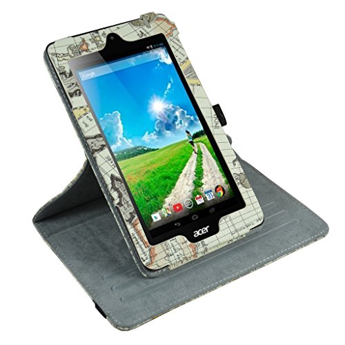 Acer Iconia B1-770 Rotating Case,Mama Mouth 360 Degree Rotary Stand With Cute Lovely Pattern Cover For 7" Acer Iconia B1-770 Android Tablet,Map White Acer Iconia B1-770 Rotating Case,Mama Mouth 360 Degree Rotary Stand With Cute Lovely Pattern Cover For 7" Acer Iconia B1-770 Android Tablet,Map White