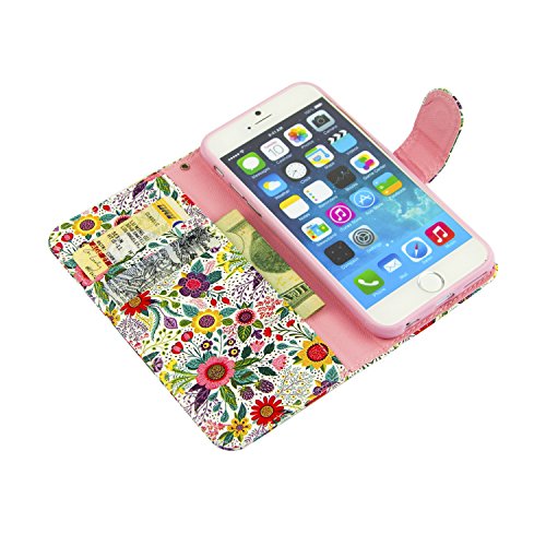 iPhone 6S Wallet Case, Dimaka Floral Pattern Flower Wallet Case, with Flip Stand Card Slots Cash Compartment, Premium PU Leather with Strap Hole for iPhone 6/6S 4.7" Bush Flower iPhone 6S Wallet Case, Dimaka Floral Pattern Flower Wallet Case, with Flip Stand Card Slots Cash Compartment, Premium PU Leather with Strap Hole for iPhone 6/6S 4.7" Bush Flower
