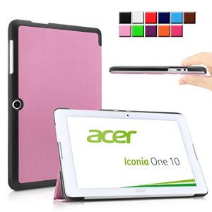 Infiland Acer Iconia One 10 B3-A20 Case Cover- Ultra Slim Lightweight Shell Stand Cover for Acer Iconia One 10 B3-A20 10.1-Inch Tablet(Pink)