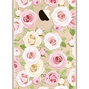 iPhone 6S Case,Invisible Gel Sketch Back Cover for iPhone 6 / 6s 4.7,Richera iPhone 6 6S Silicone Protective Case,Crystal Clear Bumper Case Colorful Pattern Flower Camellia Chrysanthemum Cherry Swallow Donuts Sakura Butterfly Flamingos Cats Ladybug Banana Orange Moustache Alien Design Cute Printing Rubber Transparent Jelly Protective Case for iPhone 6 4.7 Inch + Richera Keyring (Pink camellia)