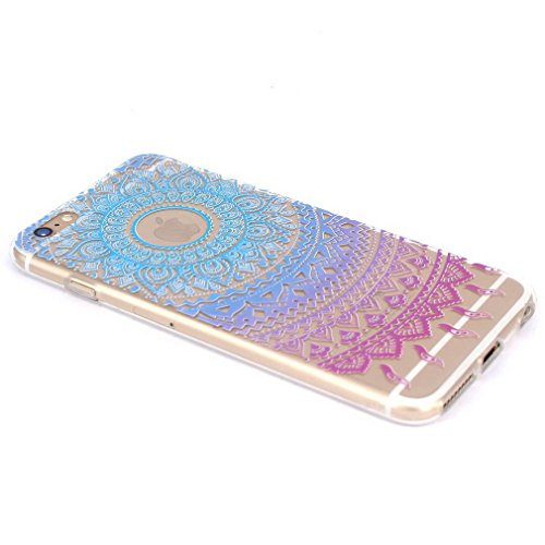 iPhone 6S Case,3H iPhone 6/6S Case HD Pattern Elastic Translucent Silicone Shock-Absorption Soft Gel TPU Bumper Back Cover Skin Protective Case for iPhone 6/6S 4.7 Inch(Blue Purple Tribal Mandala) iPhone 6S Case,3H iPhone 6/6S Case HD Pattern Elastic Translucent Silicone Shock-Absorption Soft Gel TPU Bumper Back Cover Skin Protective Case for iPhone 6/6S 4.7 Inch(Blue Purple Tribal Mandala)