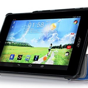 [Bamboo] Smart PU Leather Case Cover with Stand For Acer Iconia B1-730HD Tablet 3 Fold Holder Stand Function ,Sky-blue