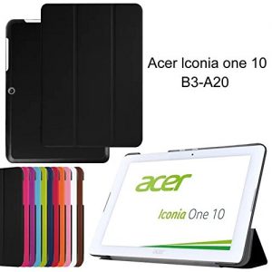 FIREUP Folding Case Protective Case Folio Cover for Acer Iconia One 10 B3-A20 (Not fit for One 10 B3-A10) - Black (#WYK), A Free Stylus included