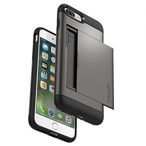 SPIGEN Slim Armor CS Fit Dual Layer Protective Wallet Cover Case with Card Slot Holder for Apple iPhone 7 Plus - Gunmetal