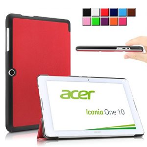 Infiland Acer Iconia One 10 B3-A20 Case Cover- Ultra Slim Lightweight Shell Stand Cover for Acer Iconia One 10 B3-A20 10.1-Inch Tablet(Red)