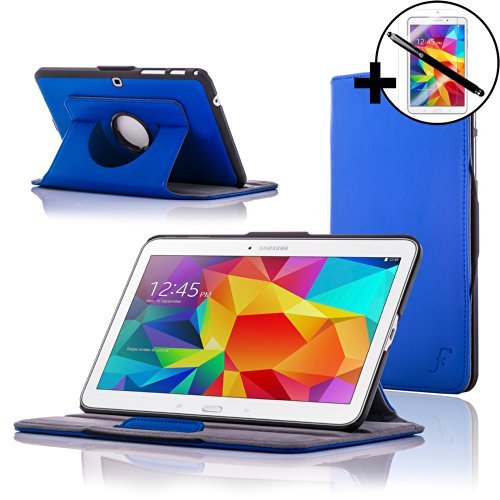 ForeFront Cases® New Leather Rotating Case Cover for Samsung Galaxy Tab 4 10.1 T530 - Full device protection and Smart Auto Sleep Wake function with 3 YEAR FOREFRONT CASES WARRANTY + STYLUS & SCREEN PROTECTOR ForeFront Cases® New Leather Rotating Case Cover for Samsung Galaxy Tab 4 10.1 T530 - Full device protection and Smart Auto Sleep Wake function with 3 YEAR FOREFRONT CASES WARRANTY + STYLUS & SCREEN PROTECTOR