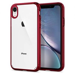 Spigen [Ultra Hybrid] iPhone XR Case 6.1 inch with Air Cushion Technology and Clear Hybrid Drop Protection for iPhone XR (2018) – Red