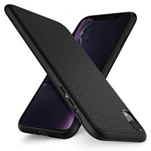 Spigen [Liquid Air] iPhone Xr Case 6.1 inch with Light but Durable Flexible Protection with Geometric Pattern for iPhone Xr (2018) 6.1 inch – Matte Black