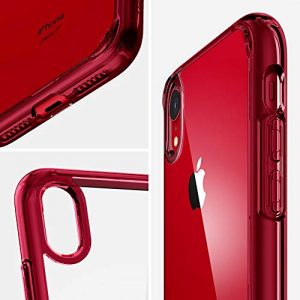 Spigen [Ultra Hybrid] iPhone XR Case 6.1 inch with Air Cushion Technology and Clear Hybrid Drop Protection for iPhone XR (2018) – Red